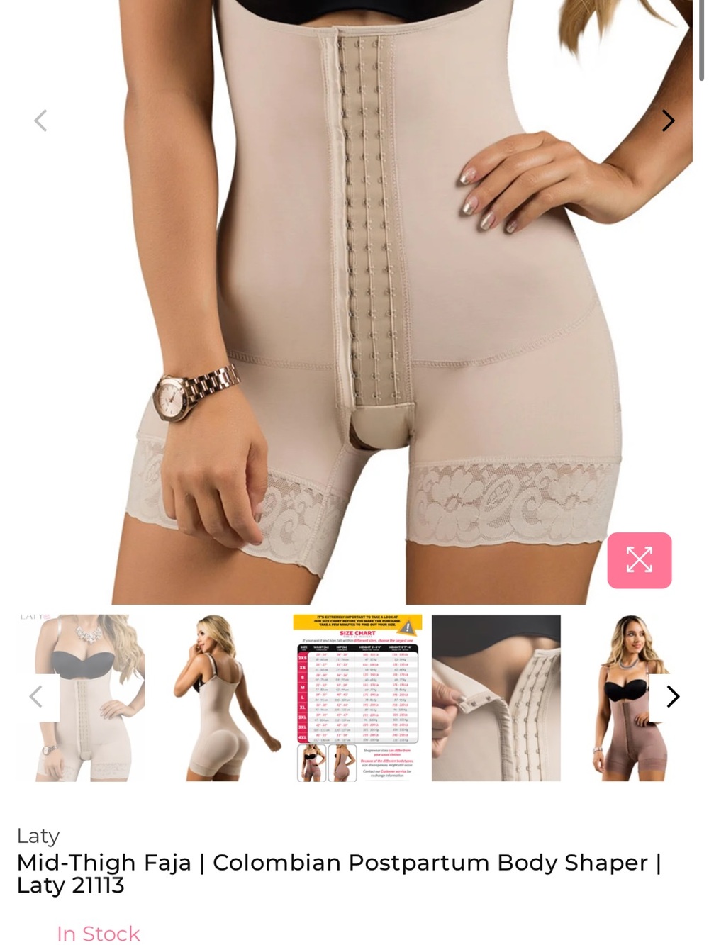 Mid-Thigh Postpartum Shapewear Faja in Nude